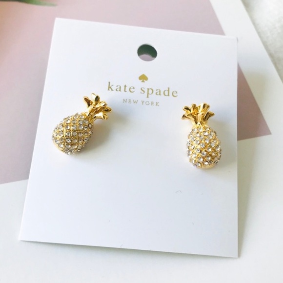 Kate Spade By the Pool Pineapple Earring & Gold-tone Ring - Picture 1 of 7